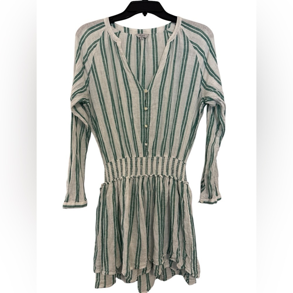Rails from Revolve Jasmine Mini Dress in Cordoba Stripe(Green/White) Size Medium - Picture 2 of 10